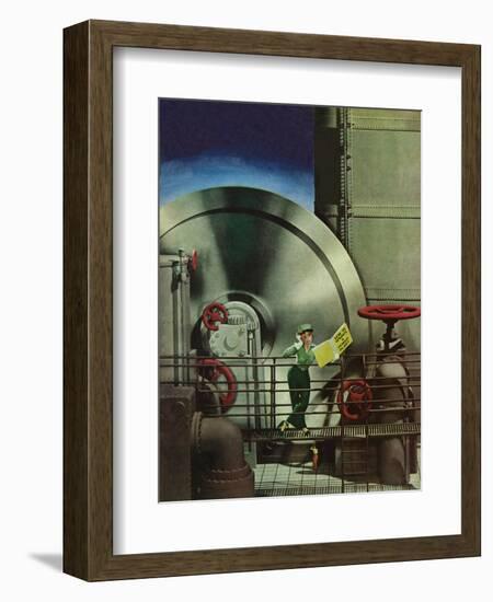 "How to Operate a Power Plant," October 2, 1943-Russell Patterson-Framed Giclee Print