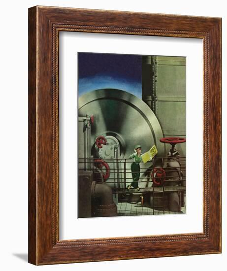 "How to Operate a Power Plant," October 2, 1943-Russell Patterson-Framed Giclee Print