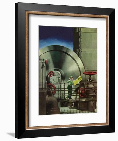 "How to Operate a Power Plant," October 2, 1943-Russell Patterson-Framed Giclee Print