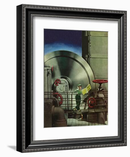 "How to Operate a Power Plant," October 2, 1943-Russell Patterson-Framed Giclee Print