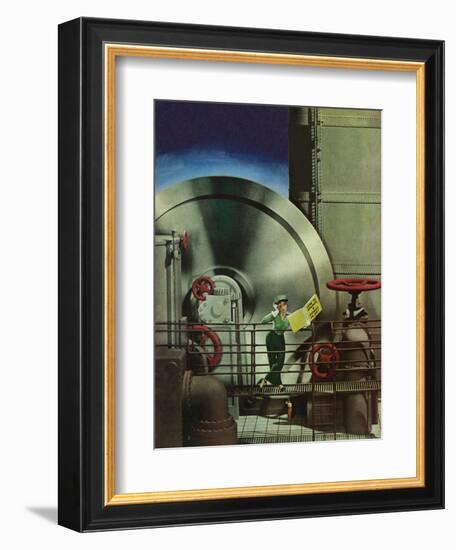 "How to Operate a Power Plant," October 2, 1943-Russell Patterson-Framed Giclee Print