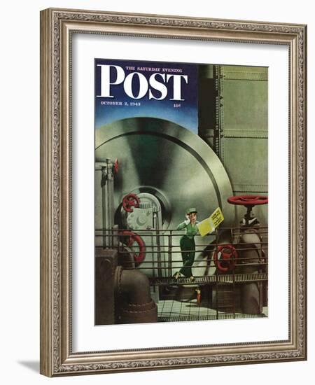 "How to Operate a Power Plant," Saturday Evening Post Cover, October 2, 1943-Russell Patterson-Framed Giclee Print