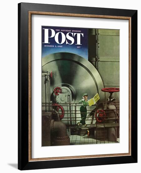 "How to Operate a Power Plant," Saturday Evening Post Cover, October 2, 1943-Russell Patterson-Framed Giclee Print