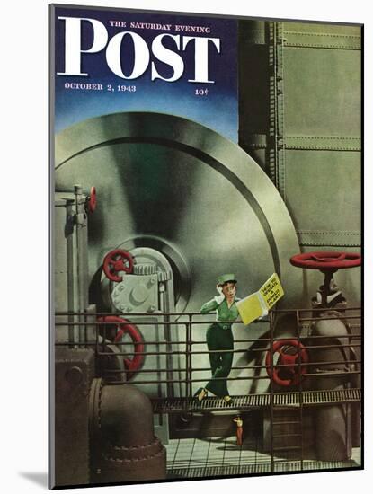 "How to Operate a Power Plant," Saturday Evening Post Cover, October 2, 1943-Russell Patterson-Mounted Giclee Print