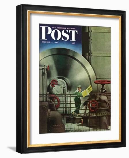 "How to Operate a Power Plant," Saturday Evening Post Cover, October 2, 1943-Russell Patterson-Framed Giclee Print