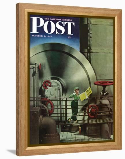 "How to Operate a Power Plant," Saturday Evening Post Cover, October 2, 1943-Russell Patterson-Framed Premier Image Canvas