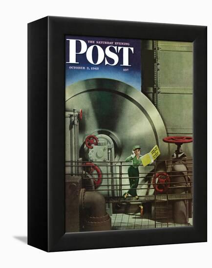 "How to Operate a Power Plant," Saturday Evening Post Cover, October 2, 1943-Russell Patterson-Framed Premier Image Canvas