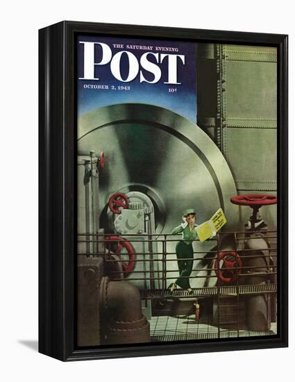 "How to Operate a Power Plant," Saturday Evening Post Cover, October 2, 1943-Russell Patterson-Framed Premier Image Canvas