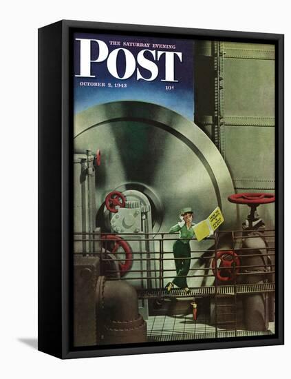 "How to Operate a Power Plant," Saturday Evening Post Cover, October 2, 1943-Russell Patterson-Framed Premier Image Canvas