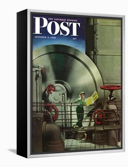 "How to Operate a Power Plant," Saturday Evening Post Cover, October 2, 1943-Russell Patterson-Framed Premier Image Canvas