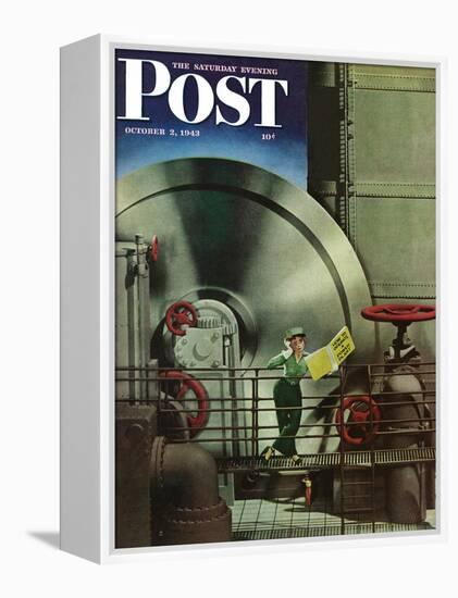 "How to Operate a Power Plant," Saturday Evening Post Cover, October 2, 1943-Russell Patterson-Framed Premier Image Canvas