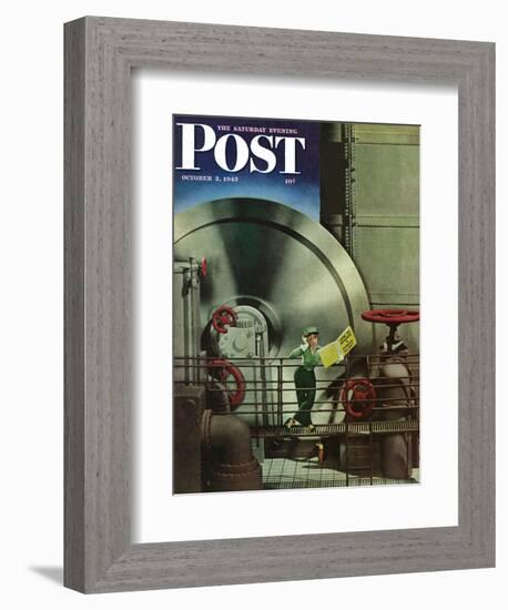 "How to Operate a Power Plant," Saturday Evening Post Cover, October 2, 1943-Russell Patterson-Framed Giclee Print