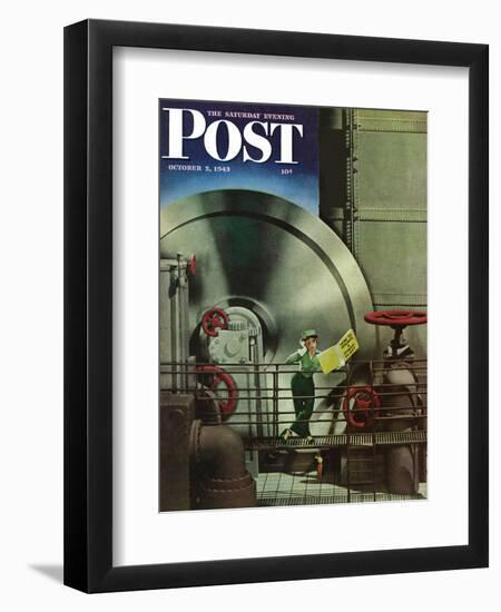 "How to Operate a Power Plant," Saturday Evening Post Cover, October 2, 1943-Russell Patterson-Framed Giclee Print