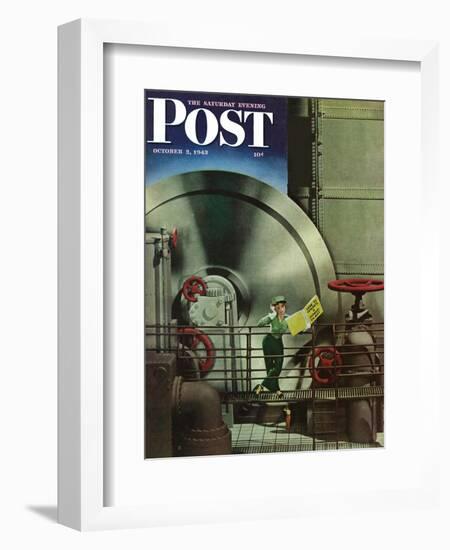 "How to Operate a Power Plant," Saturday Evening Post Cover, October 2, 1943-Russell Patterson-Framed Giclee Print