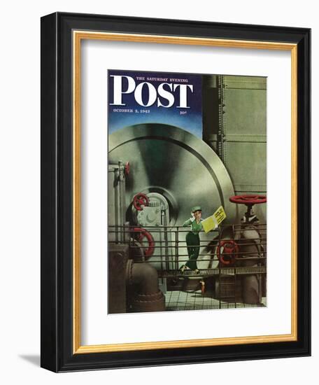 "How to Operate a Power Plant," Saturday Evening Post Cover, October 2, 1943-Russell Patterson-Framed Giclee Print