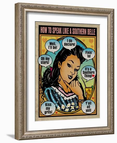 How to Speak Like a Southern Belle-Old Red Truck-Framed Giclee Print