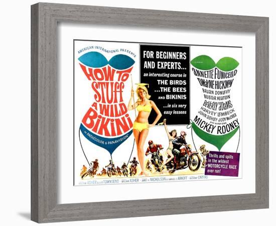 How to Stuff a Wild Bikini, half-sheet poster, 1965-null-Framed Art Print