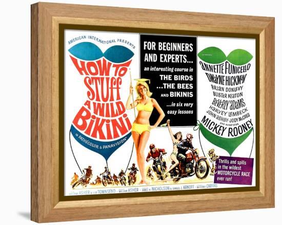 How to Stuff a Wild Bikini, half-sheet poster, 1965-null-Framed Stretched Canvas