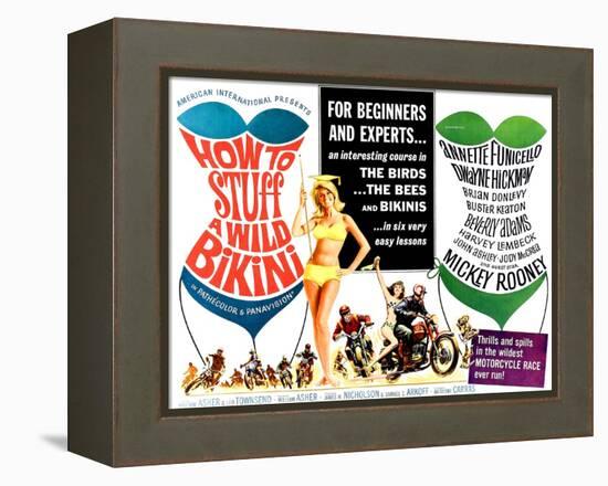 How to Stuff a Wild Bikini, half-sheet poster, 1965-null-Framed Stretched Canvas