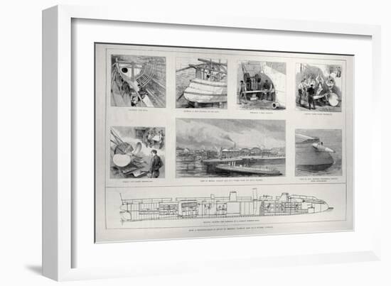 How Torpedo Boat is Built at Messrs. Yarrow and Co.'s Works, Poplar, 'The Illustrated London News'-null-Framed Giclee Print