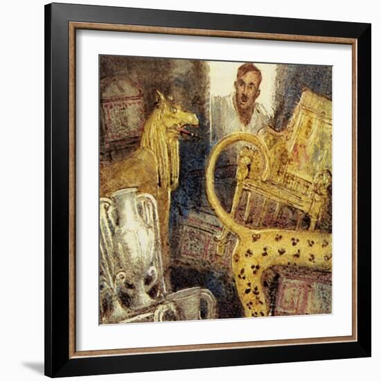 Howard Carter Discovered the Lost Burial Chamber of Tutankhamen-John Millar Watt-Framed Giclee Print