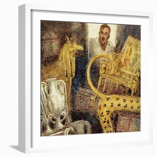 Howard Carter Discovered the Lost Burial Chamber of Tutankhamen-John Millar Watt-Framed Giclee Print