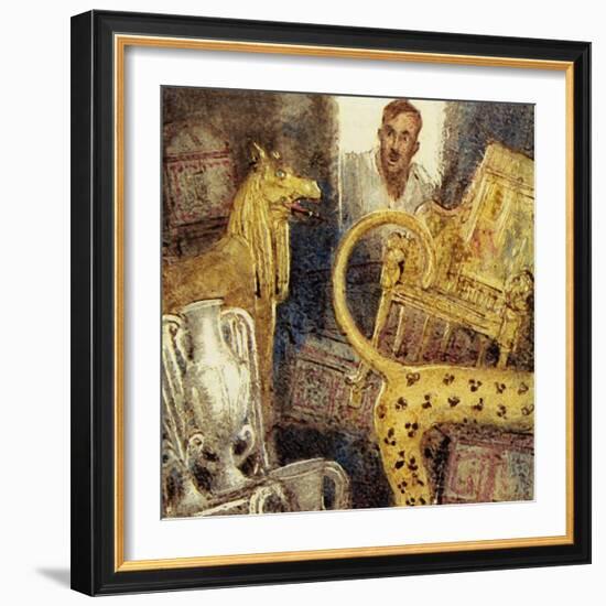 Howard Carter Discovered the Lost Burial Chamber of Tutankhamen-John Millar Watt-Framed Giclee Print