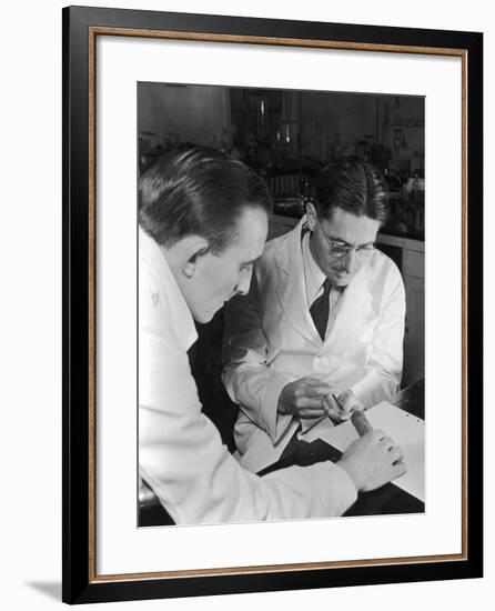 Howard Florey Working-null-Framed Photographic Print