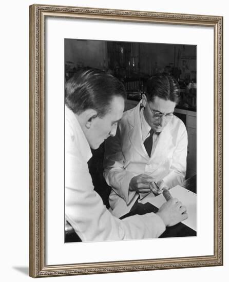 Howard Florey Working-null-Framed Photographic Print