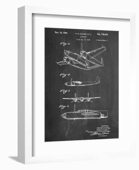 Howard Hughes Airplane Patent--Framed Art Print