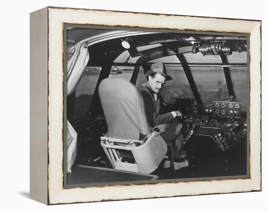 Howard Hughes in Spruce Goose Wooden Plane Photograph - Los Angeles, CA-Lantern Press-Framed Stretched Canvas