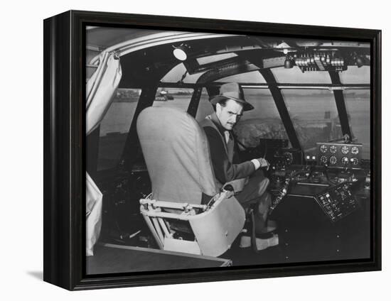 Howard Hughes in Spruce Goose Wooden Plane Photograph - Los Angeles, CA-Lantern Press-Framed Stretched Canvas