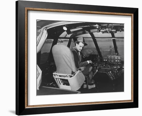 Howard Hughes in Spruce Goose Wooden Plane Photograph - Los Angeles, CA-Lantern Press-Framed Art Print