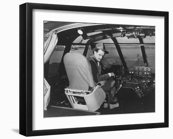 Howard Hughes in Spruce Goose Wooden Plane Photograph - Los Angeles, CA-Lantern Press-Framed Art Print