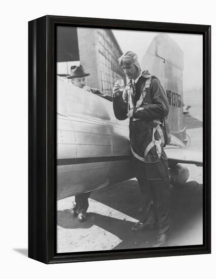 Howard Hughes Pilot Boarding Plane in Full Uniform Photograph - Newark, NJ-Lantern Press-Framed Stretched Canvas