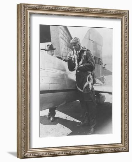 Howard Hughes Pilot Boarding Plane in Full Uniform Photograph - Newark, NJ-Lantern Press-Framed Art Print