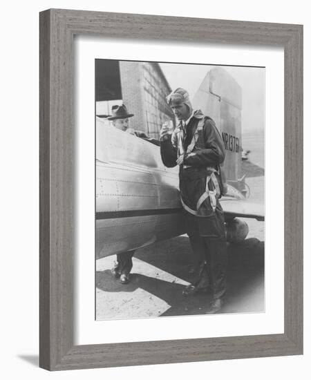 Howard Hughes Pilot Boarding Plane in Full Uniform Photograph - Newark, NJ-Lantern Press-Framed Art Print