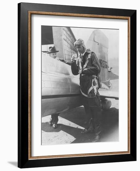 Howard Hughes Pilot Boarding Plane in Full Uniform Photograph - Newark, NJ-Lantern Press-Framed Art Print