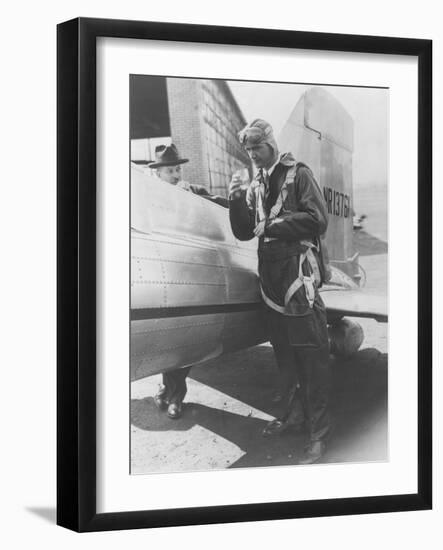 Howard Hughes Pilot Boarding Plane in Full Uniform Photograph - Newark, NJ-Lantern Press-Framed Art Print