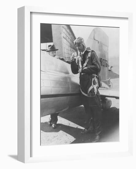 Howard Hughes Pilot Boarding Plane in Full Uniform Photograph - Newark, NJ-Lantern Press-Framed Art Print