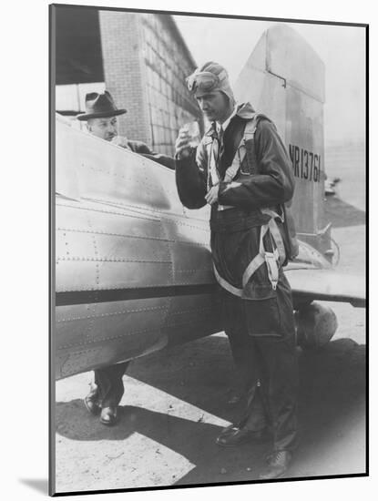 Howard Hughes Pilot Boarding Plane in Full Uniform Photograph - Newark, NJ-Lantern Press-Mounted Art Print