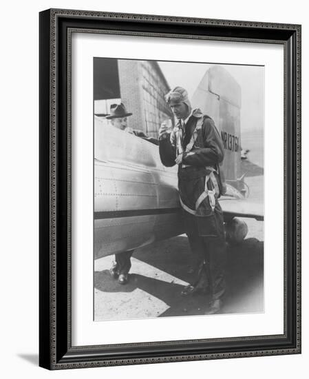 Howard Hughes Pilot Boarding Plane in Full Uniform Photograph - Newark, NJ-Lantern Press-Framed Art Print