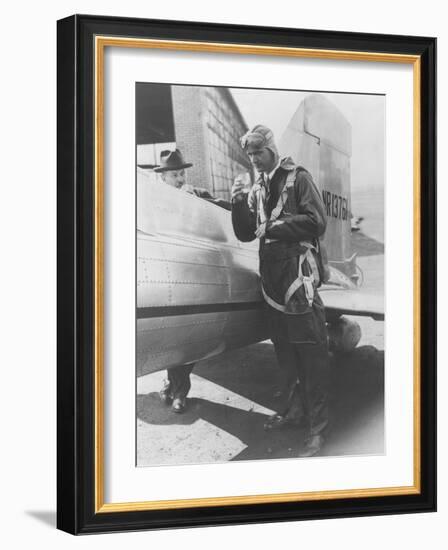 Howard Hughes Pilot Boarding Plane in Full Uniform Photograph - Newark, NJ-Lantern Press-Framed Art Print