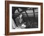 Howard Hughes Sitting at the Controls of His 200 Ton Flying Boat Called the "Spruce Goose"-J. R. Eyerman-Framed Premium Photographic Print