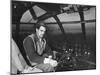Howard Hughes Sitting at the Controls of His 200 Ton Flying Boat Called the "Spruce Goose"-J^ R^ Eyerman-Mounted Premium Photographic Print