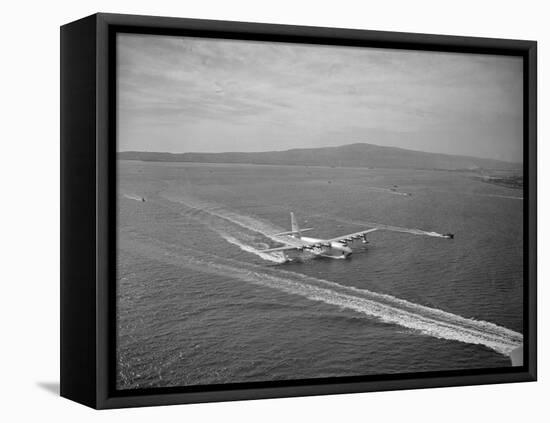 Howard Hughes' Spruce Goose Taxiing across Water-null-Framed Premier Image Canvas