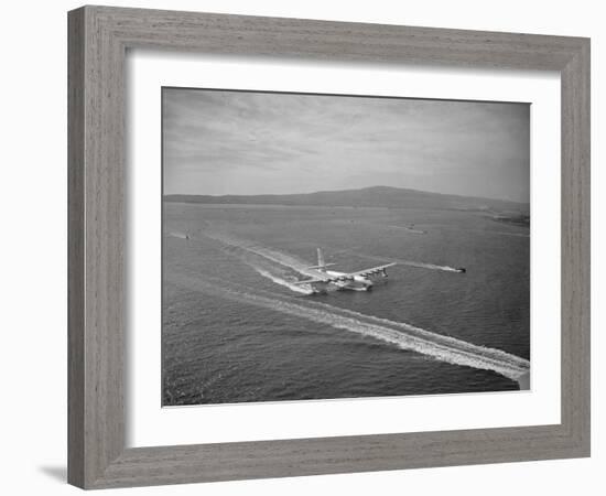 Howard Hughes' Spruce Goose Taxiing across Water-null-Framed Photographic Print