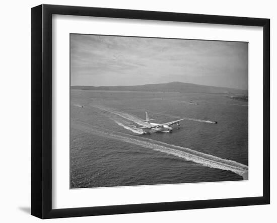 Howard Hughes' Spruce Goose Taxiing across Water-null-Framed Photographic Print