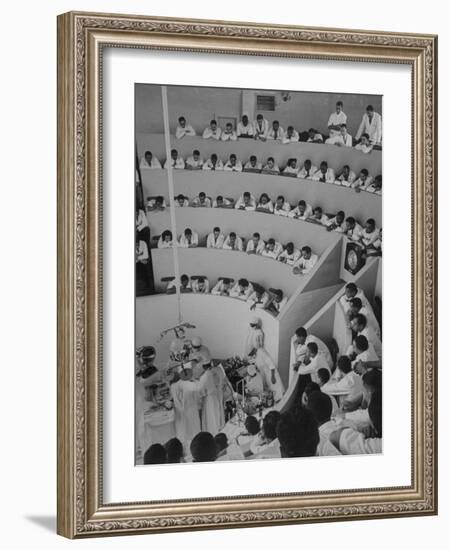 Howard University Medical Students Observing Gall Bladder Operation in Freedman's Hospital-Alfred Eisenstaedt-Framed Photographic Print