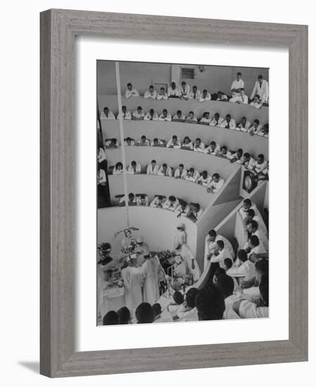 Howard University Medical Students Observing Gall Bladder Operation in Freedman's Hospital-Alfred Eisenstaedt-Framed Photographic Print